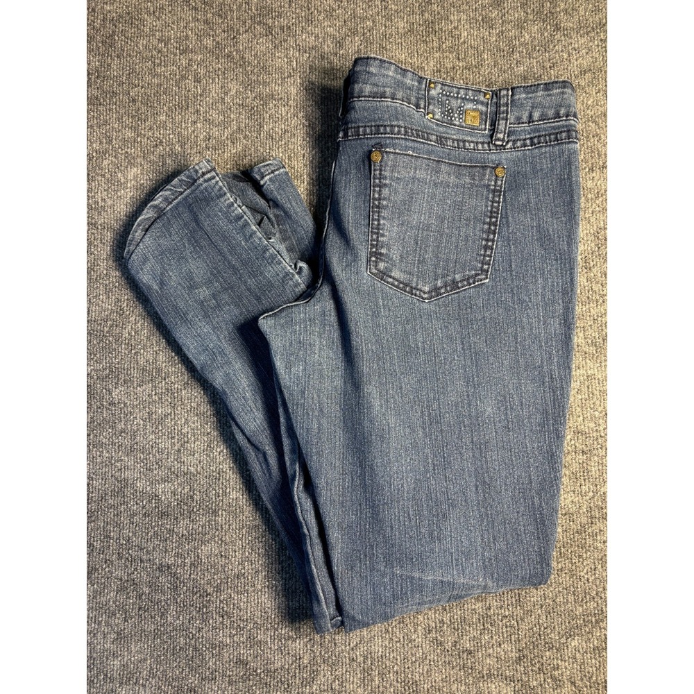 Material Girl Skinny Jeans Womens 13 Blue Denim Streetwear‎ Grunge Whiskered